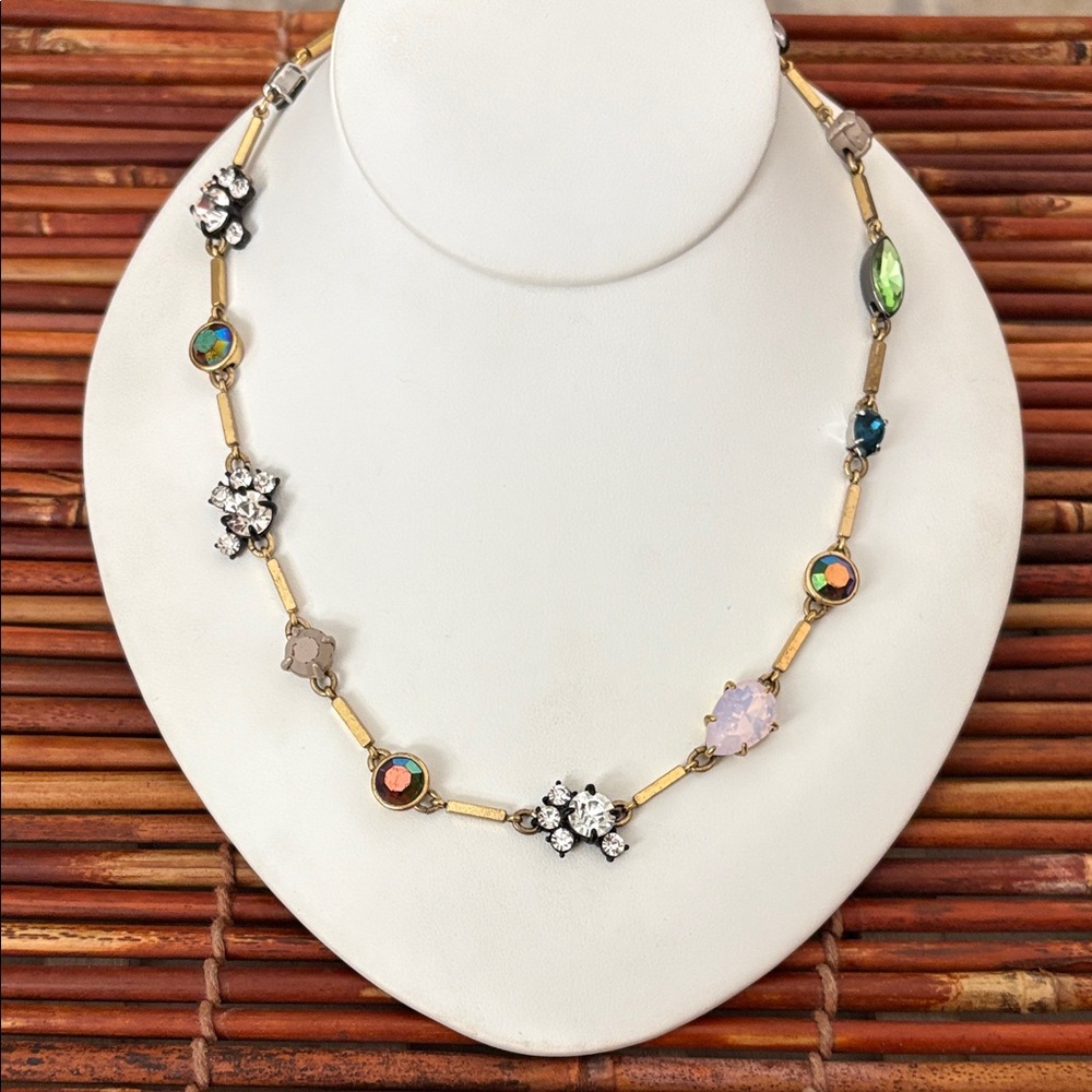 J. Crew Gold and Silver Floral Necklace